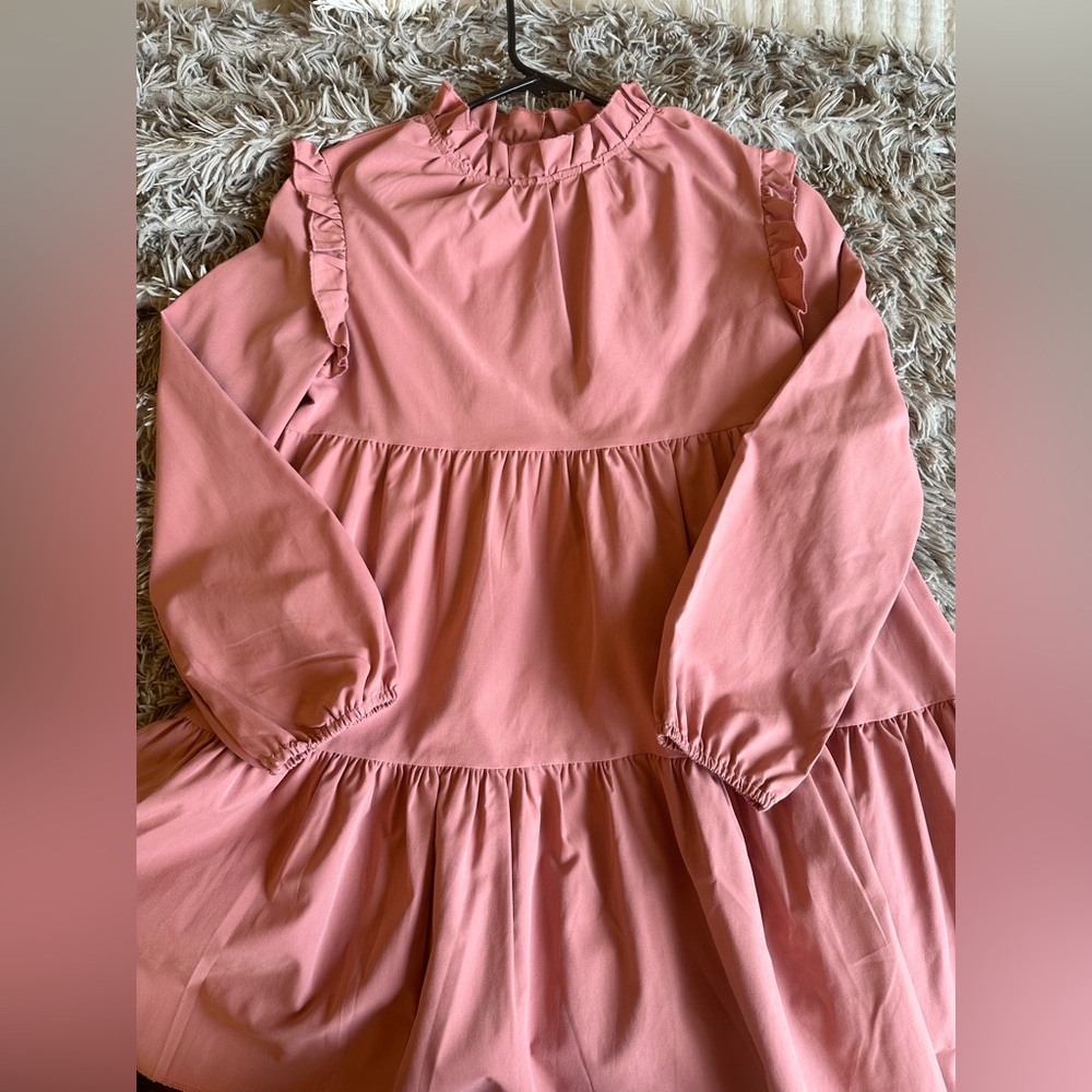 Pink Ruffle Sleeve Mini Dress - Picture 3 of 6